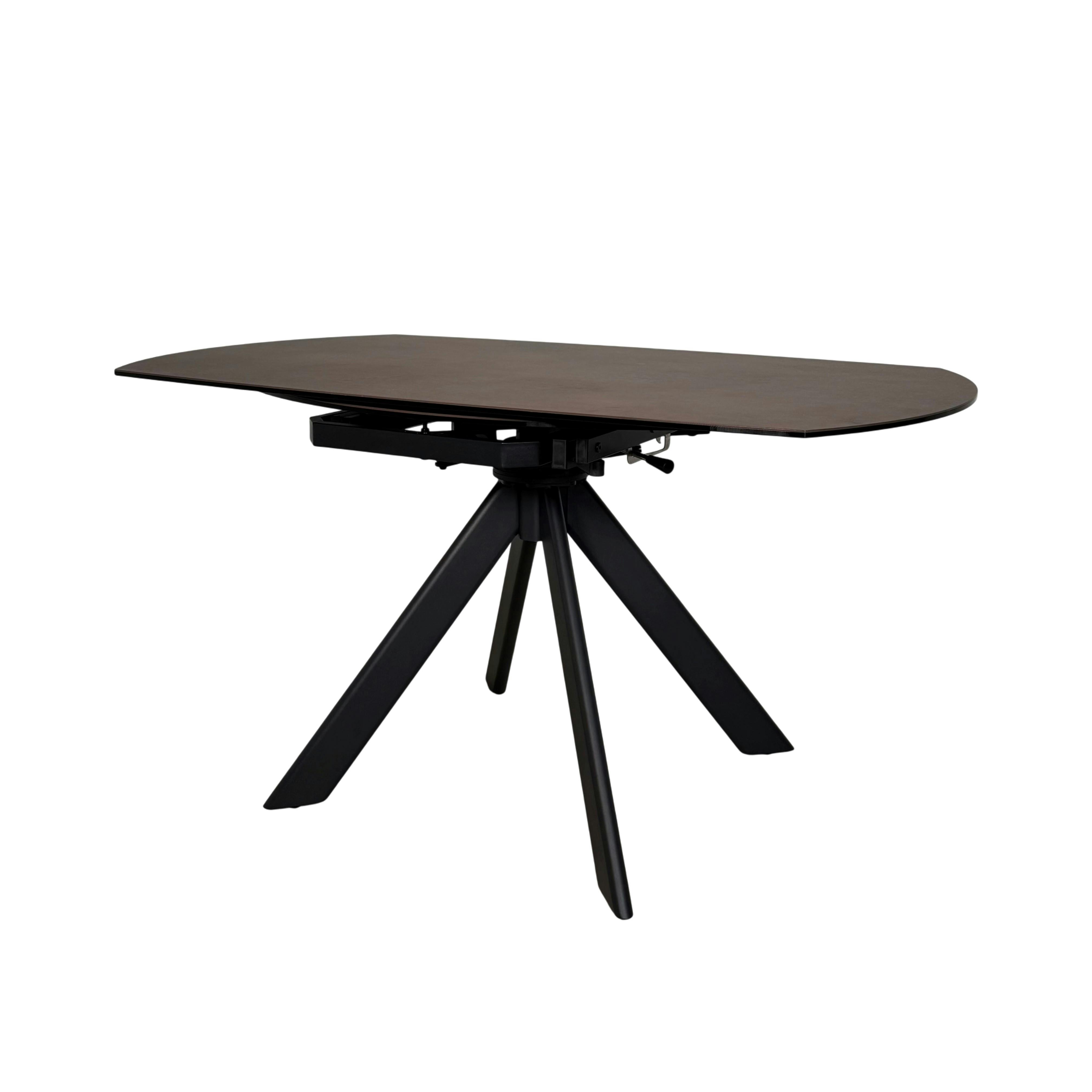 Table ronde modulable céramique effet oxydé 150 cm LOMBARDIE