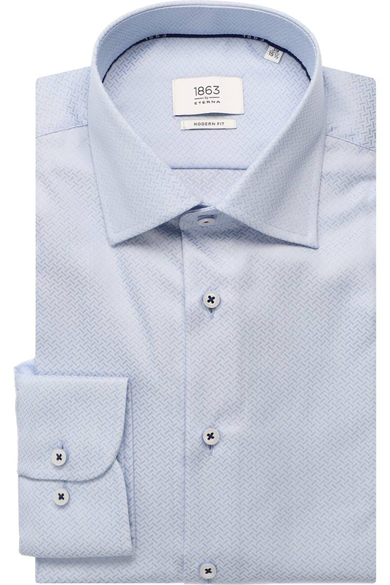 ETERNA 1863 Modern Fit Hemd mittelblau, Strukturiert