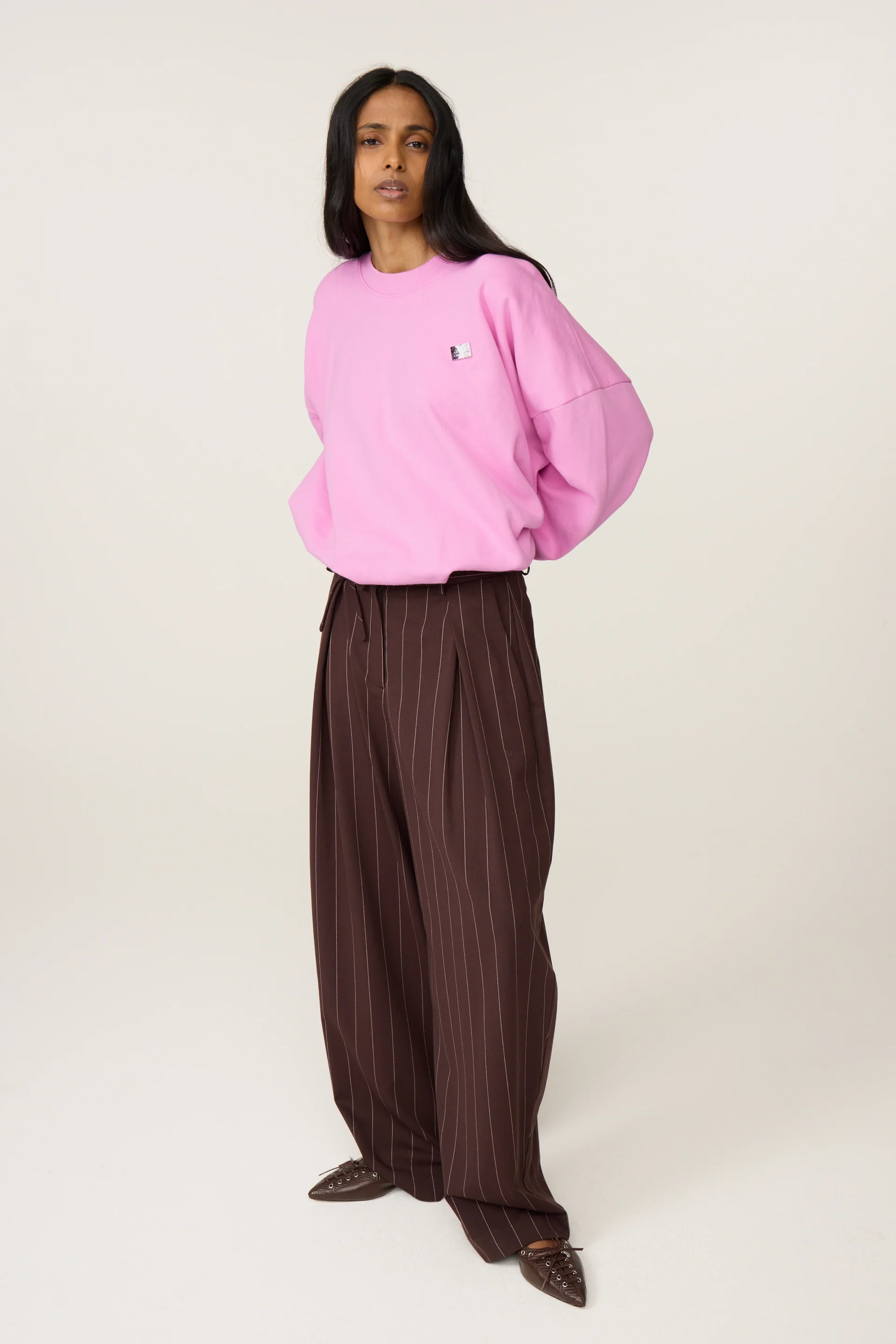 Charlot Trousers | Brown/Pink Rose