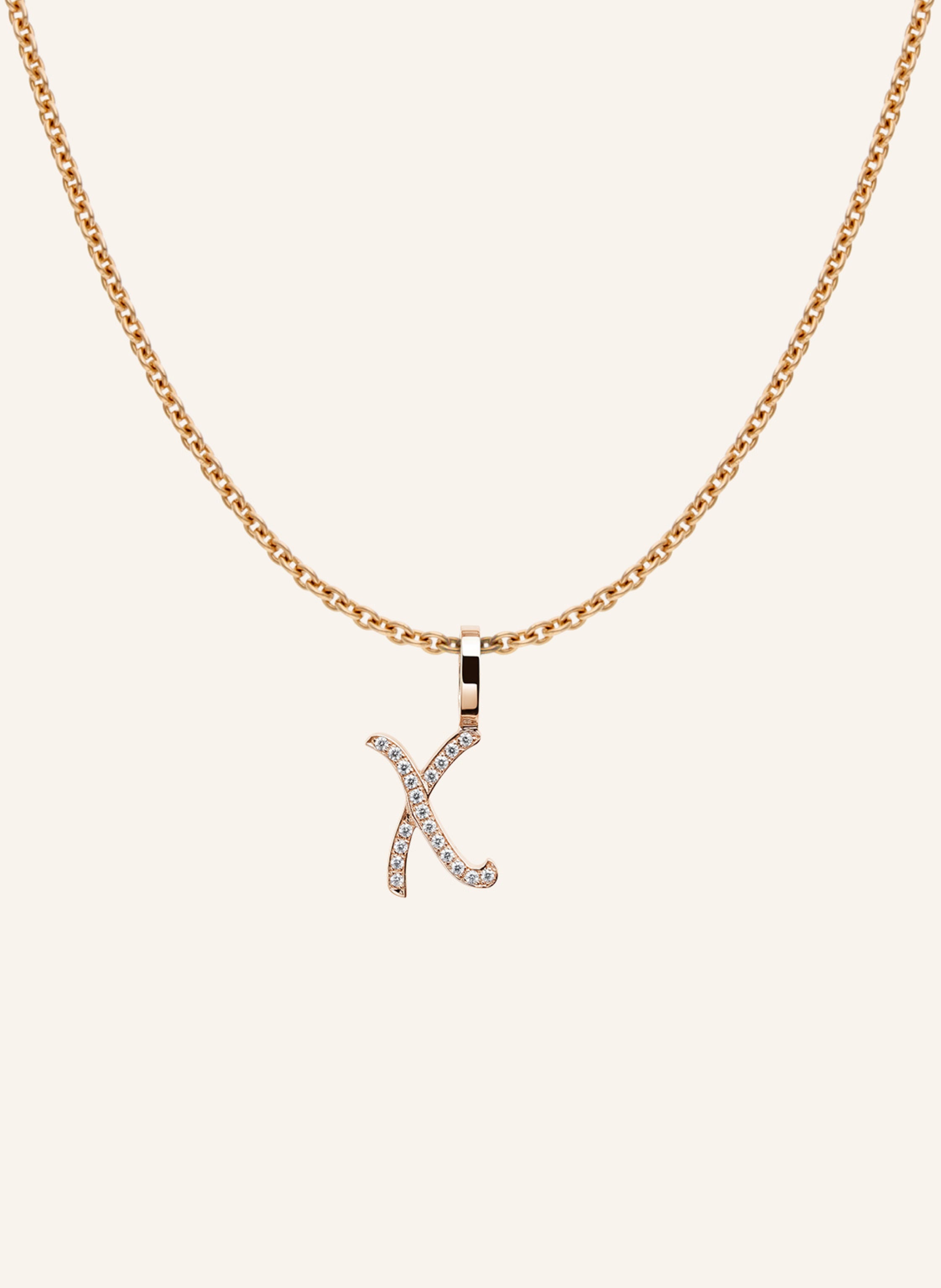 CADA Kette TINY DIAMOND LETTER X