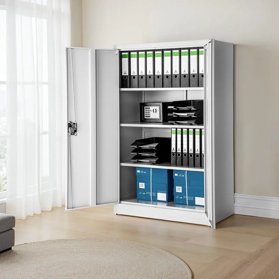 tectake Archiefkast met 4 planken 140x90x40cm, Grijs