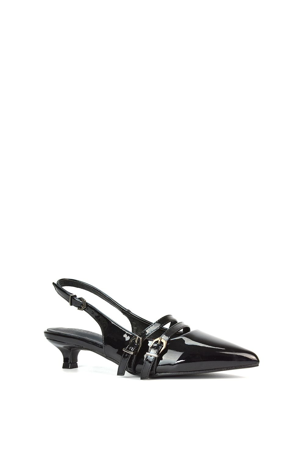 XY London Cassie' Slingback Low Kitten Heel Courts with Point Toe