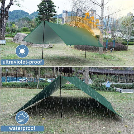 NNEOBA Waterproof Camping Tarp Sunshade UV Protection Tent (Green)