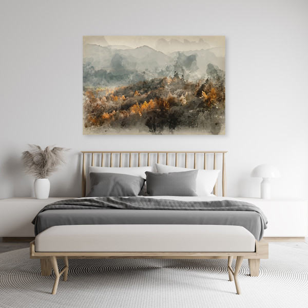 Feeby Obraz na płótnie, Jesienny las we mgle 60x40
