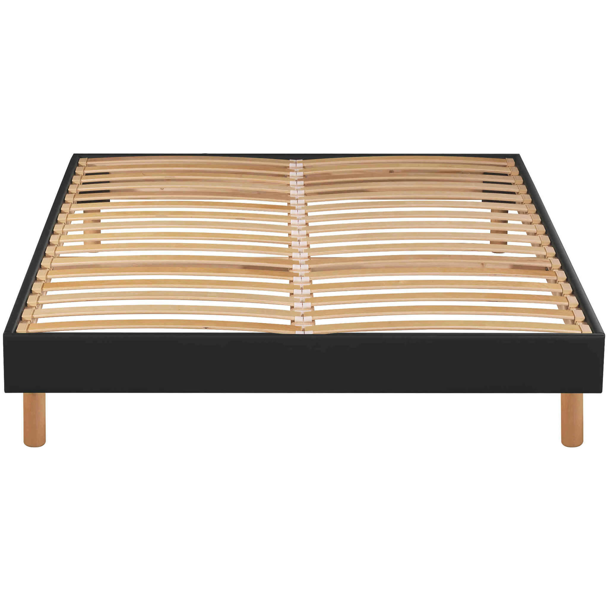 SELFKIT - Sommier déco en kit à lattes enduit anthracite 90x190