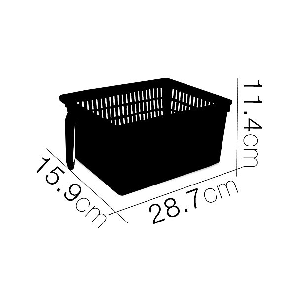 Lot de 4 organisateur de rangement pour réfrigérateur, bac de rangement effet maille avec poignée - L 28.7 x P 15.9 x H 11.4 cm
