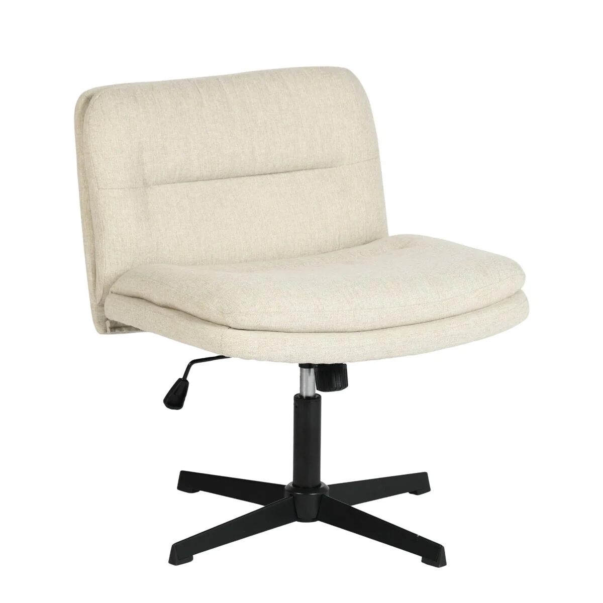 HomyLin Swivel Armless Office Desk Chair, Modern Fabric Padded Vanity Chair