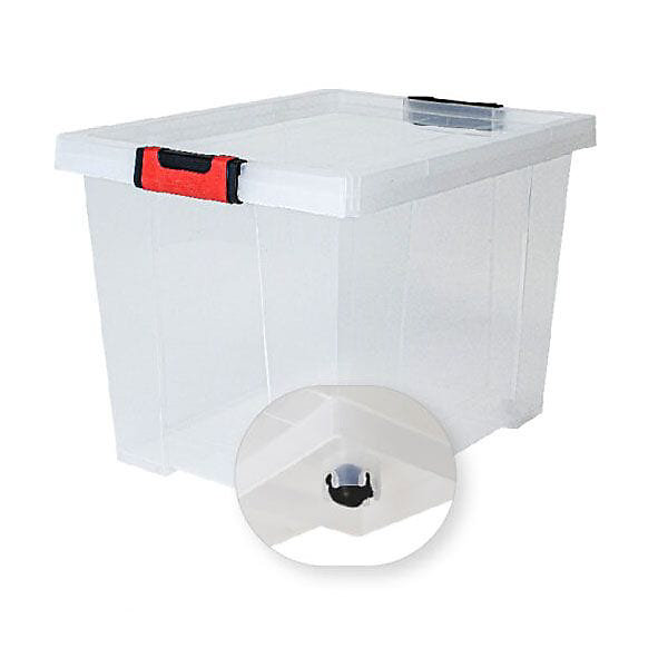 Boite de rangement - EDA - CLIPSTOCK - 75L - Transparent - Roulettes - Empilable