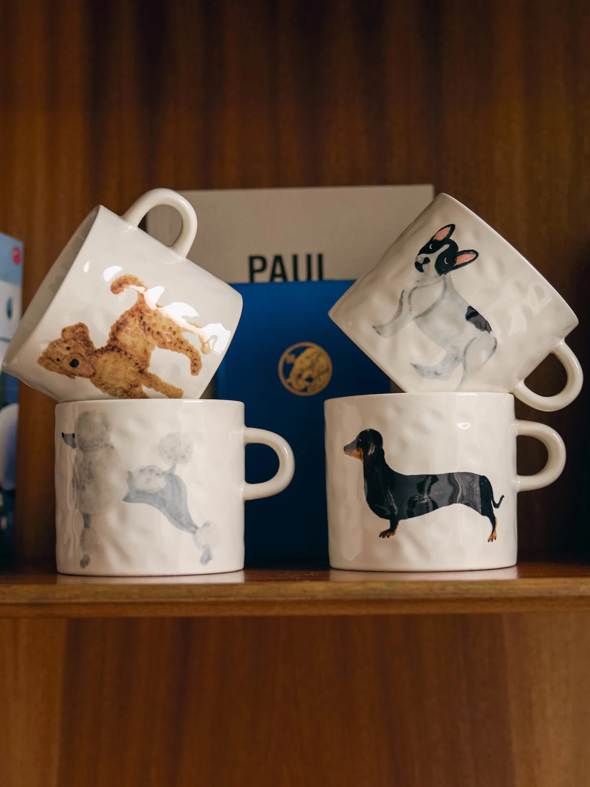 Handbemalte Keramik-Tasse Poodle