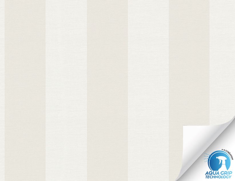 Vorgeleimte Vliestapete Streifen Weiß, Beige
