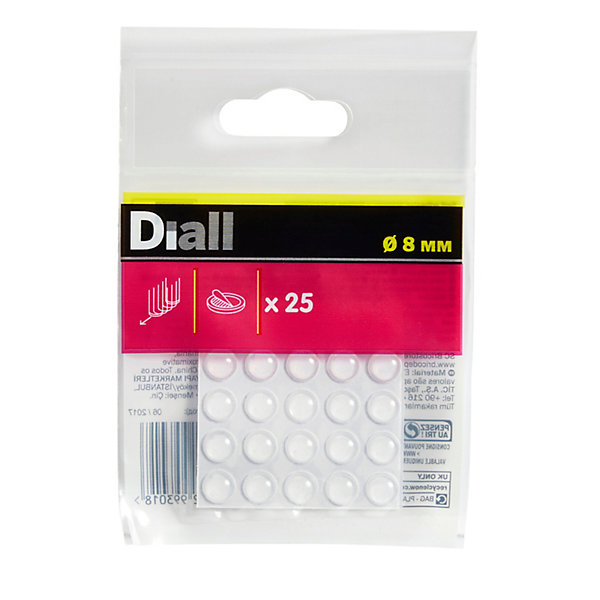 Butoir à coller Diall 8 mm x 25, transparent