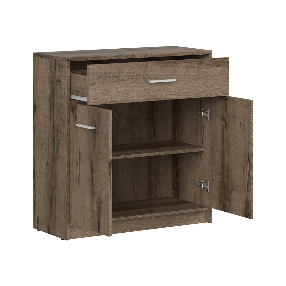 - Buffet 1 tiroir 2 portes stratifiés naturel foncé