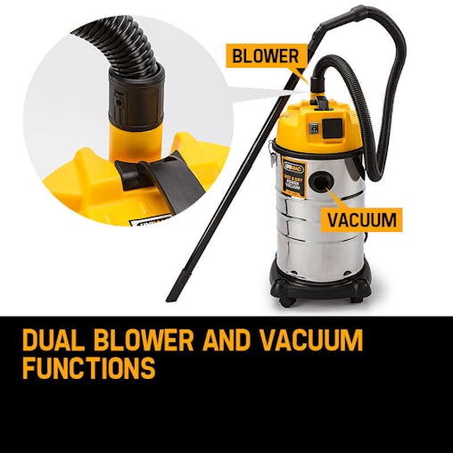 NNEMB 30L Wet and Dry Vacuum Cleaner Blower Bagless 2000W Drywall Vac