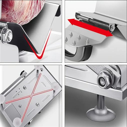 NNETM Precision Kitchen Cutting Tool - Adjustable Thickness Meat, Fruit, and Vegetable Slicer