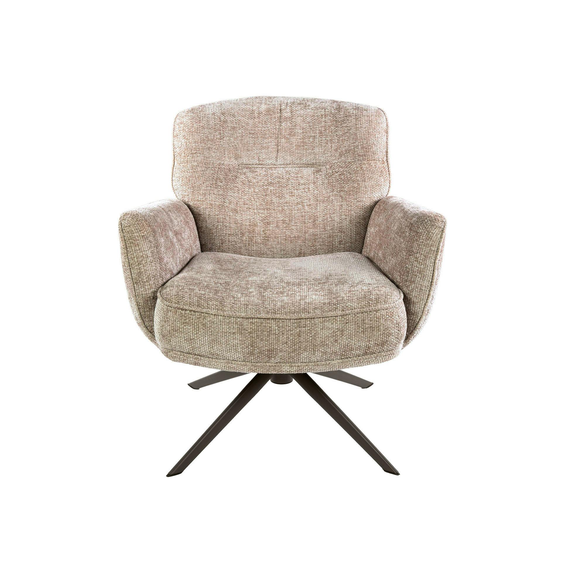 Fauteuil de salon pivotant tissu chenille sable ASCOLI