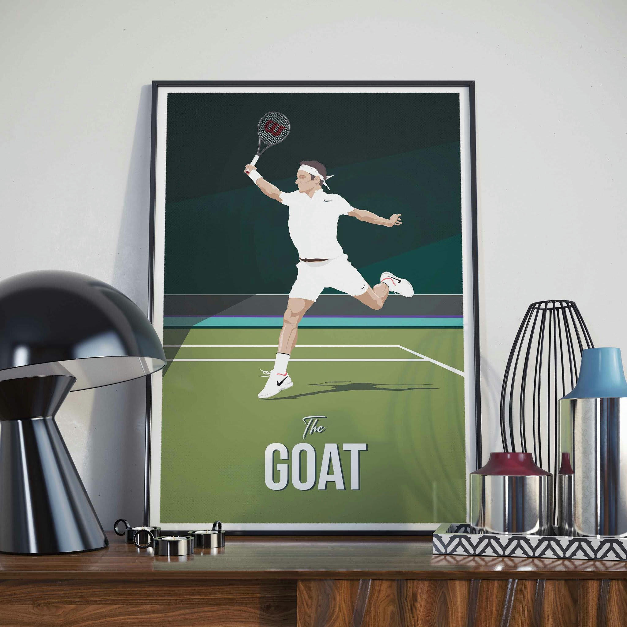 TENNIS - Affiche Tennis - Roger The Goat - 30 x 40 cm