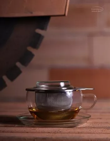 Filiżanka ze spodkiem z zaparzaczem stalowym 0,4 L Trendglas - TEA TIME 4E.220204