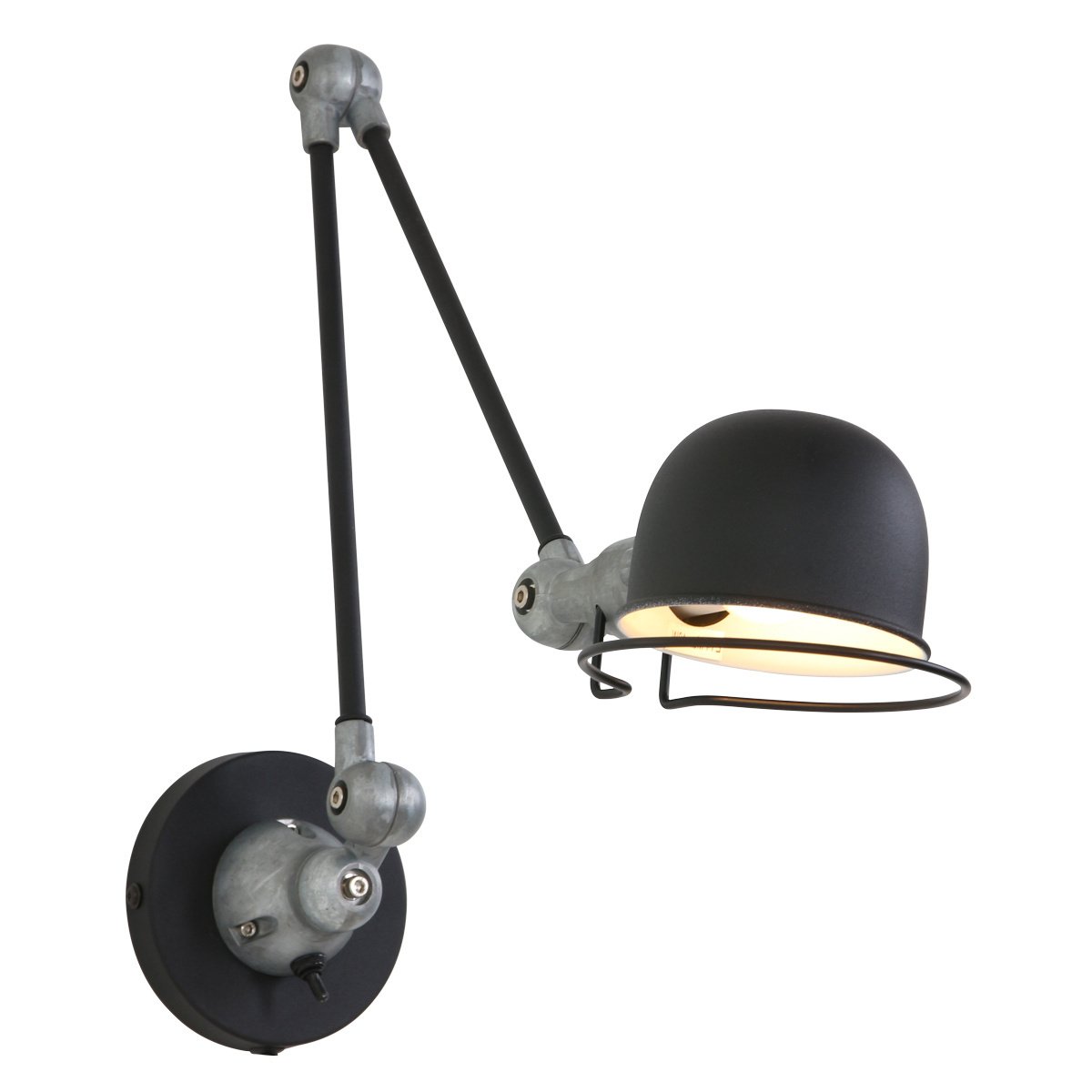 Mexlite wandlamp davin - 1 lichts - 82x 82 cm - zwart