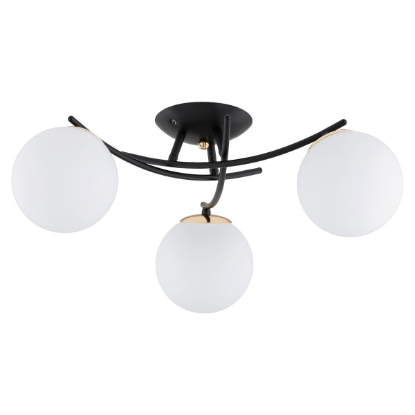 Lampa sufitowa czarno-biała-złota SAVI 3xE14x10W wym: 22x55x55 cm Alfa