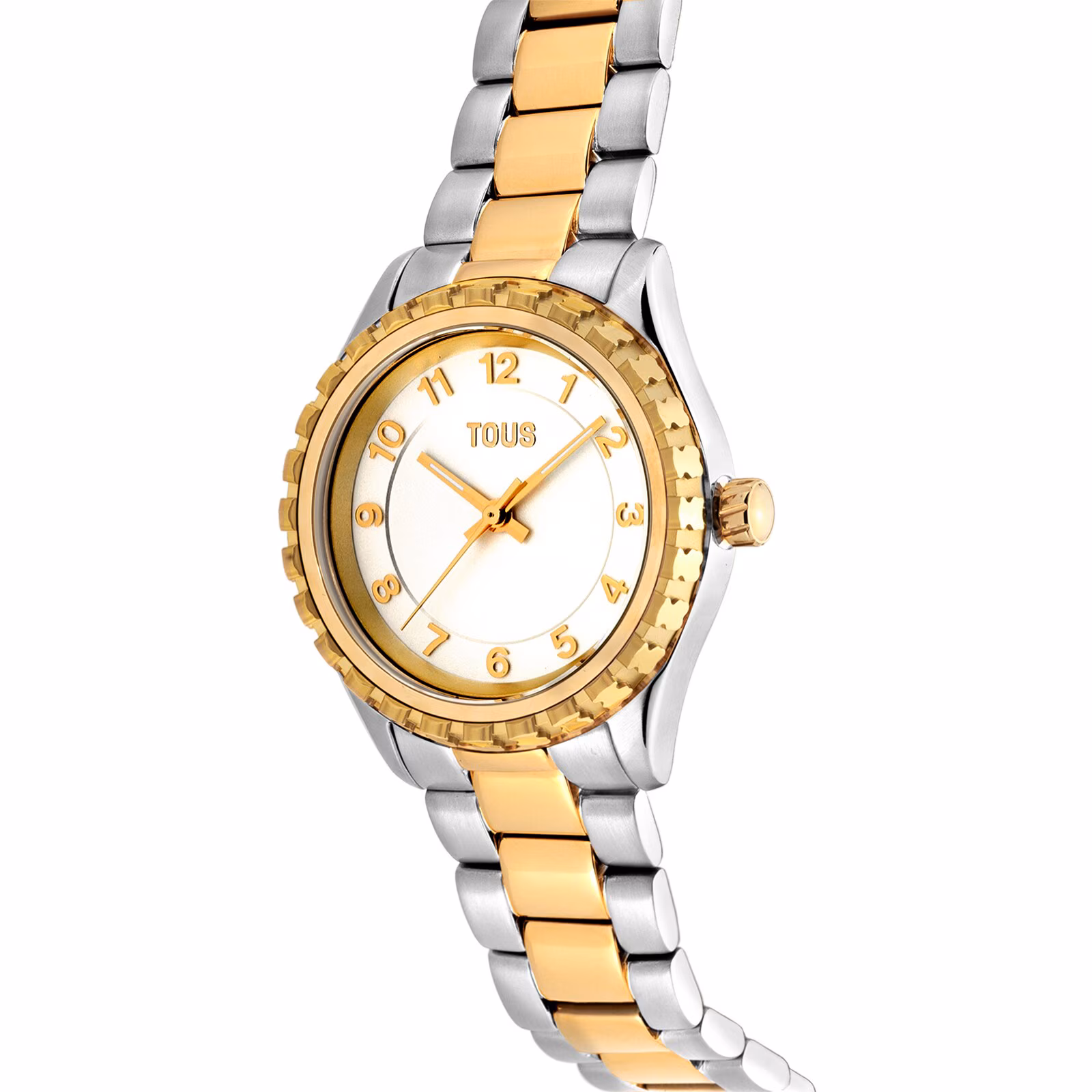 Reloj analógico con brazalete de acero y acero IPG dorado TOUS T-Bear Kdt