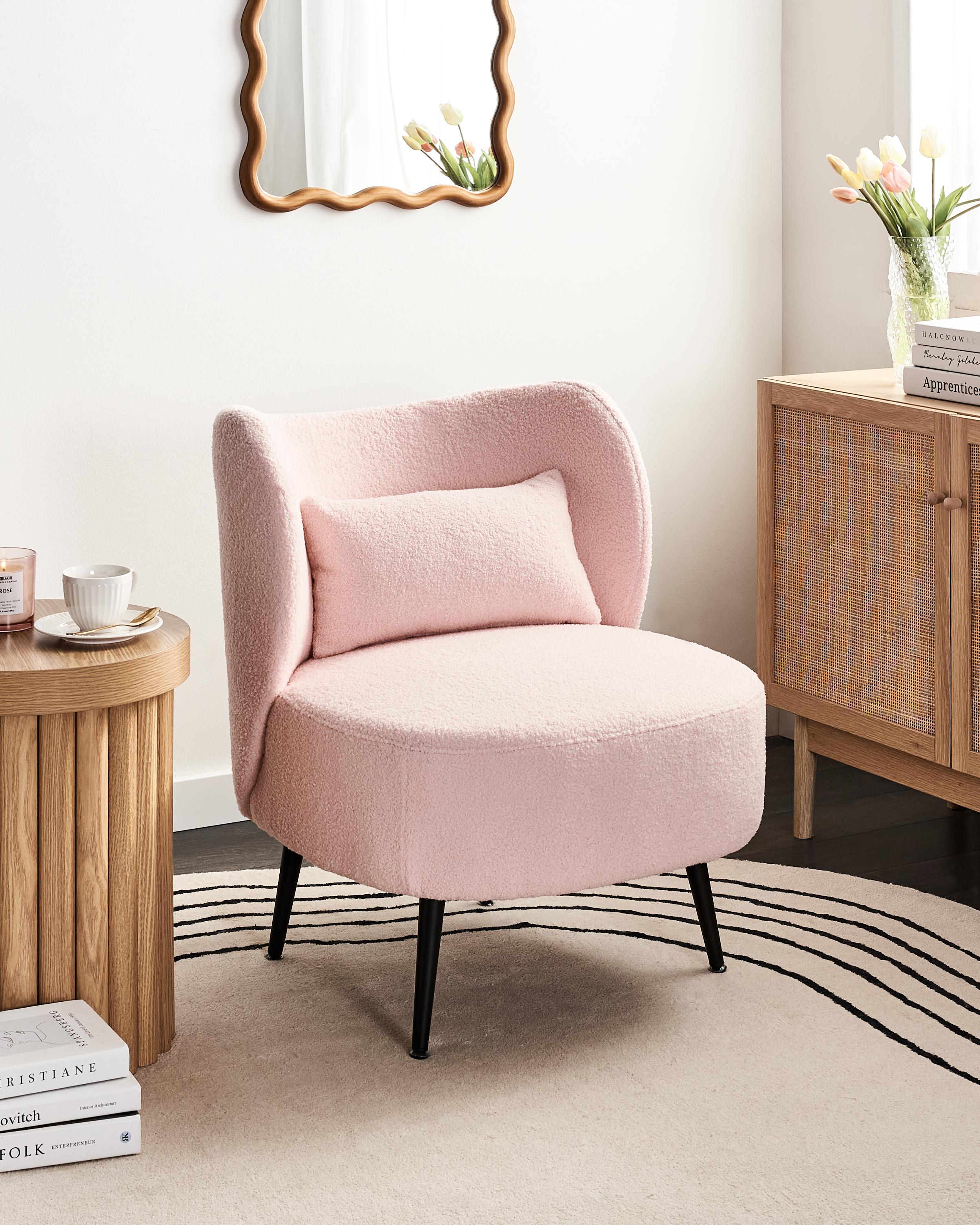 Armchair OTSBY Boucle Pastel Pink