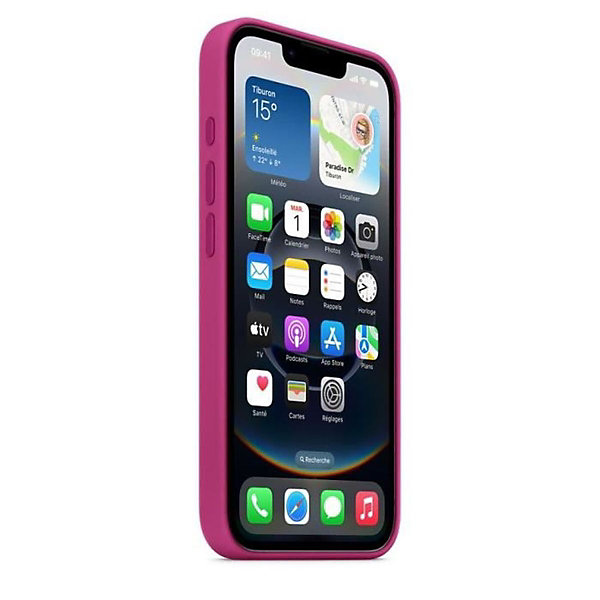Coque en silicone Apple iPhone 16e Fuchsia compatible MagSafe