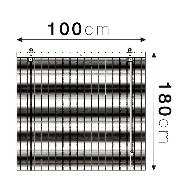 Lot de 2 Store de fenêtre en Bambou avec enroulement manuel, protection vie privée et brise-vue-Longueur 100 x Hauteur 180 cm