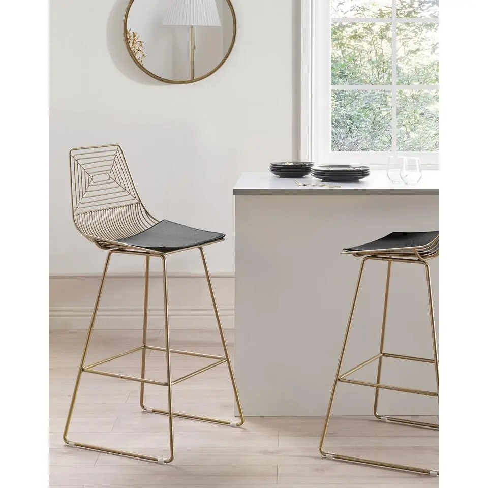 BISBEE - Barkruk set van 2 - Goud - Metaal