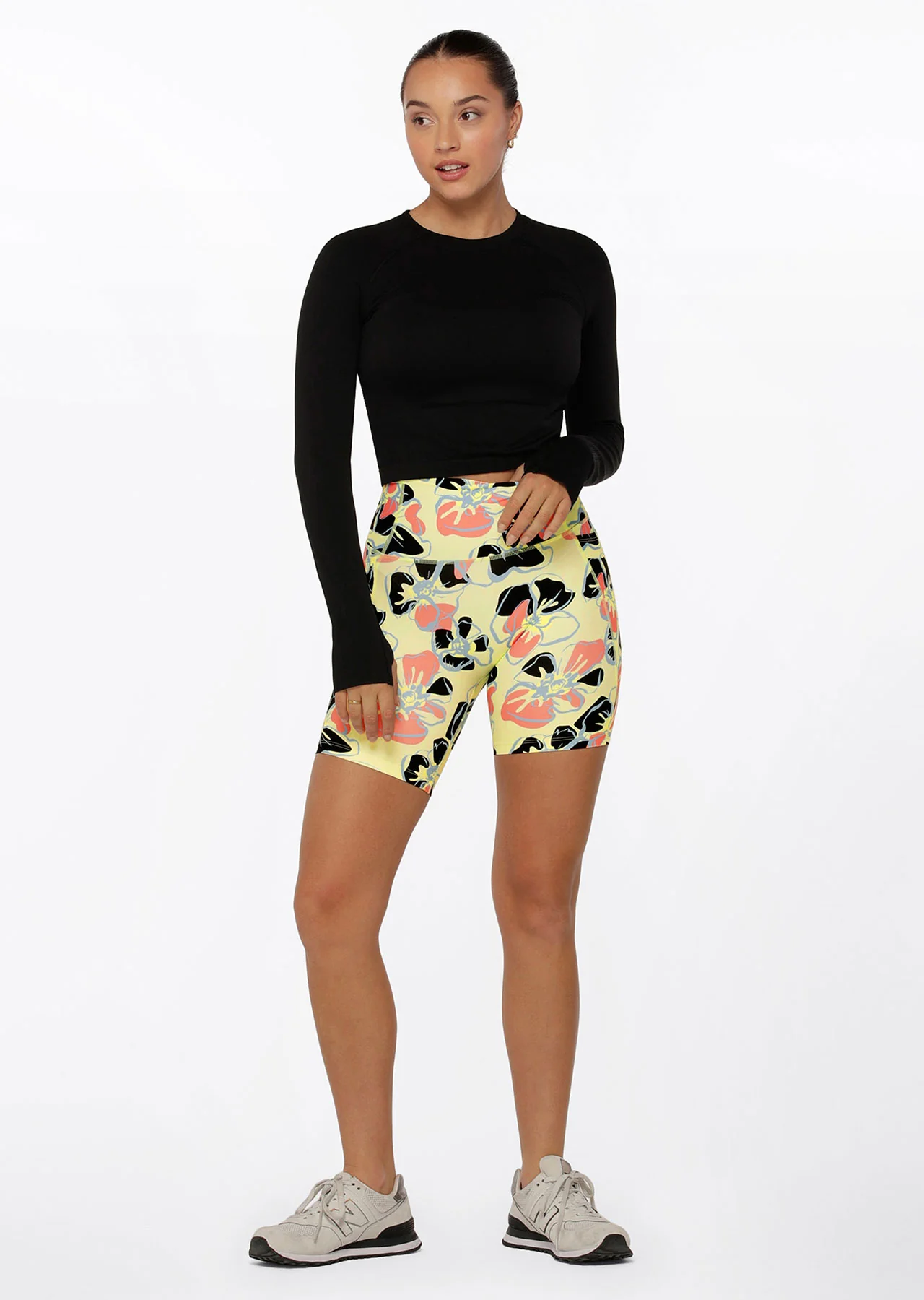 Hibiscus Hi-Fold No Ride Bike Shorts