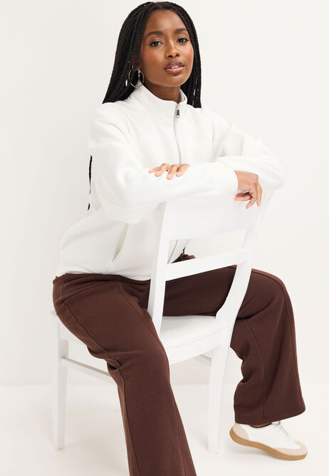 Womens Cream Bomber Sweatshirt