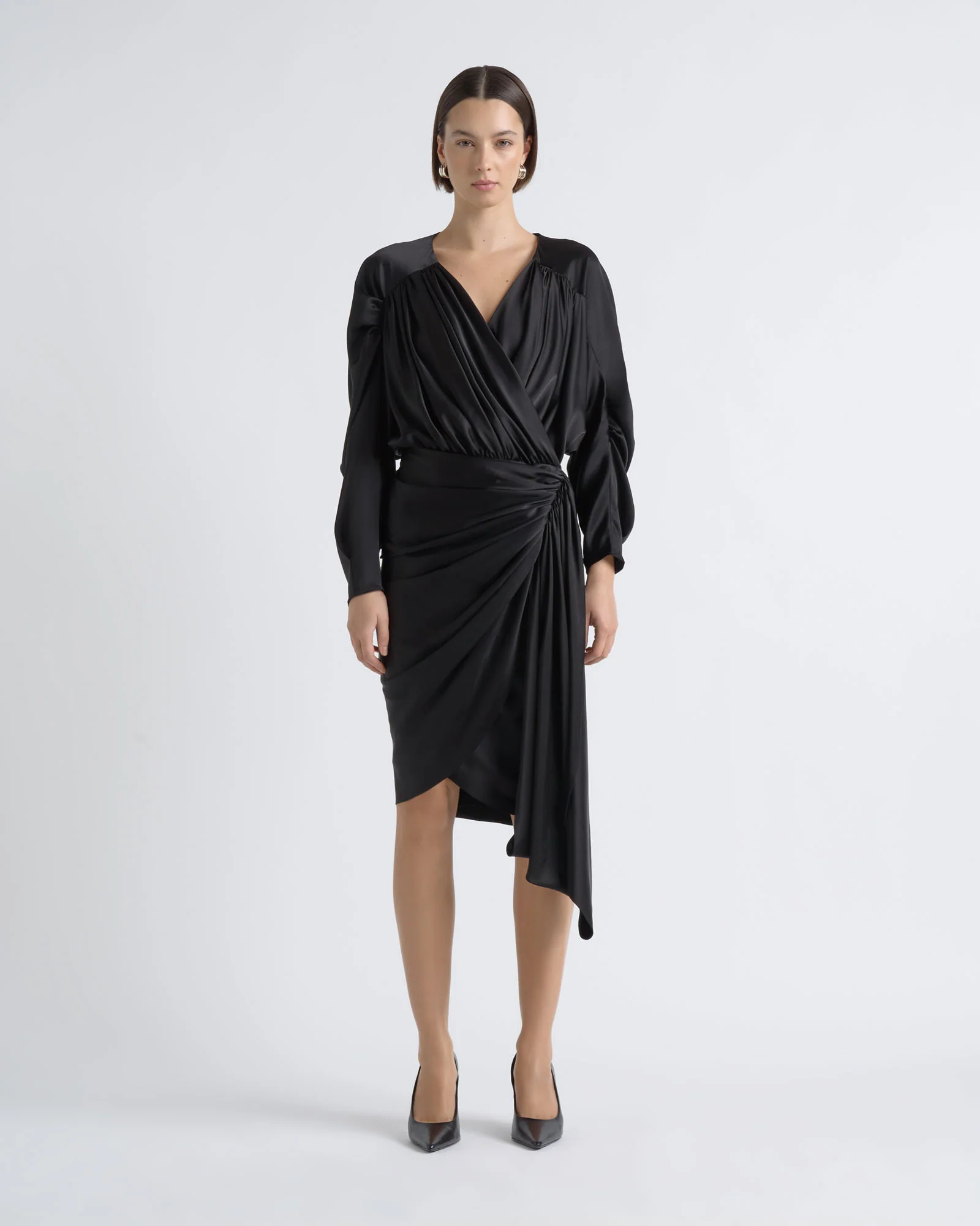 Satin Drape Dress