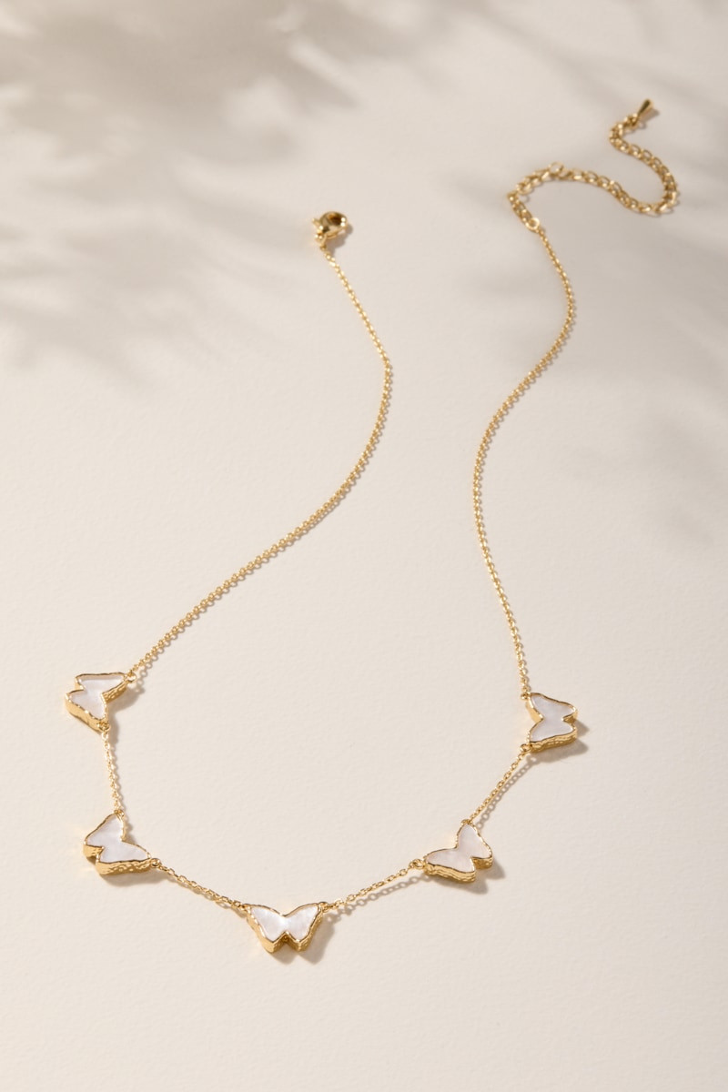 Trisha Pearl Butterfly Chain Necklace