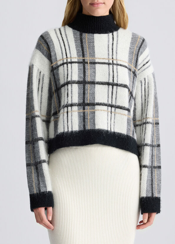 Maglia tartan in lana e alpaca