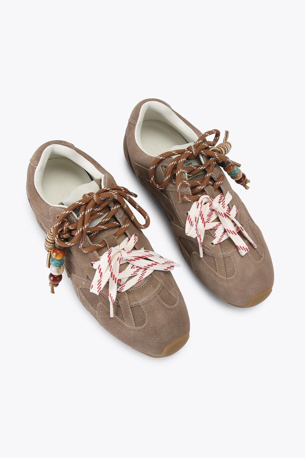 STEVE MADDEN Aziel Taupe Charm' Suede Trainers