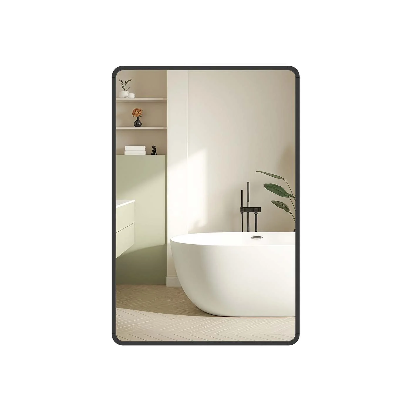 Miroir mural rectangulaire avec cadre en aluminium