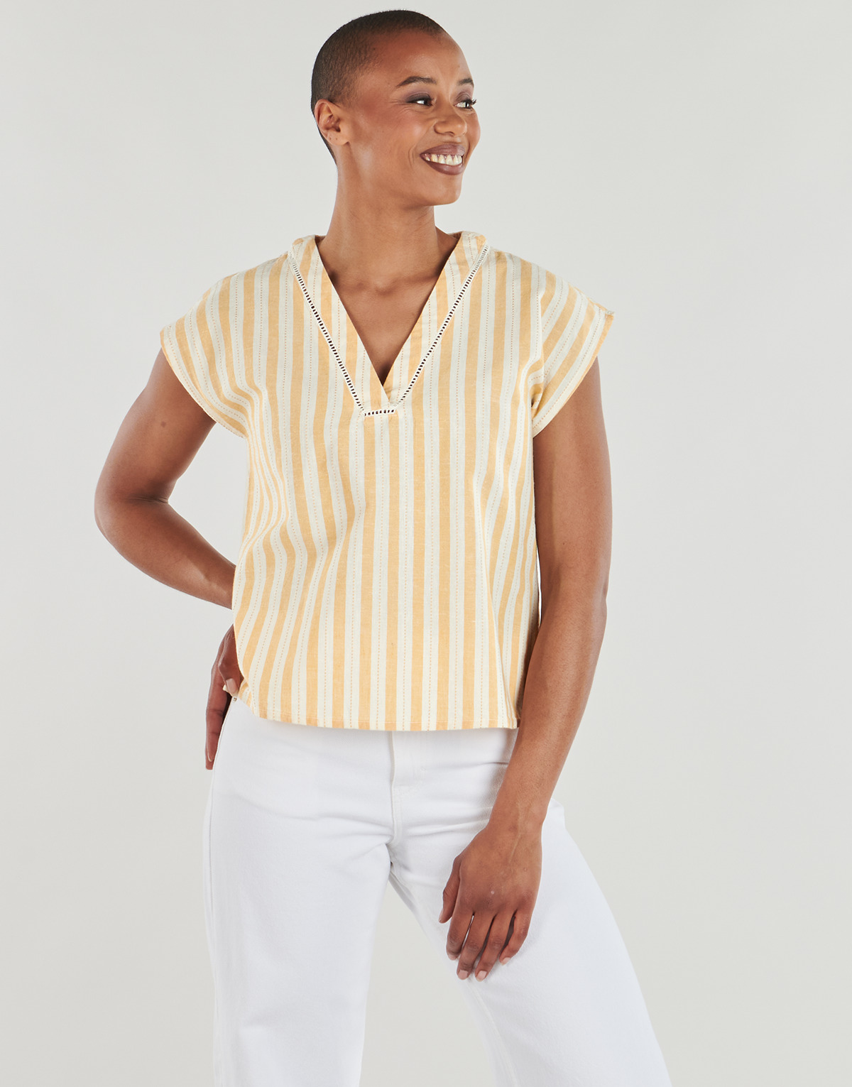 Vila - VISELDIA V-NECK S/S TOP - Multicolour