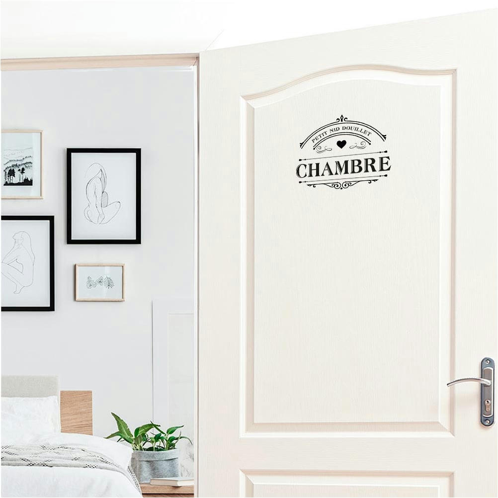 CHAMBRE - Sticker décoratif de porte chambre 18x16cm