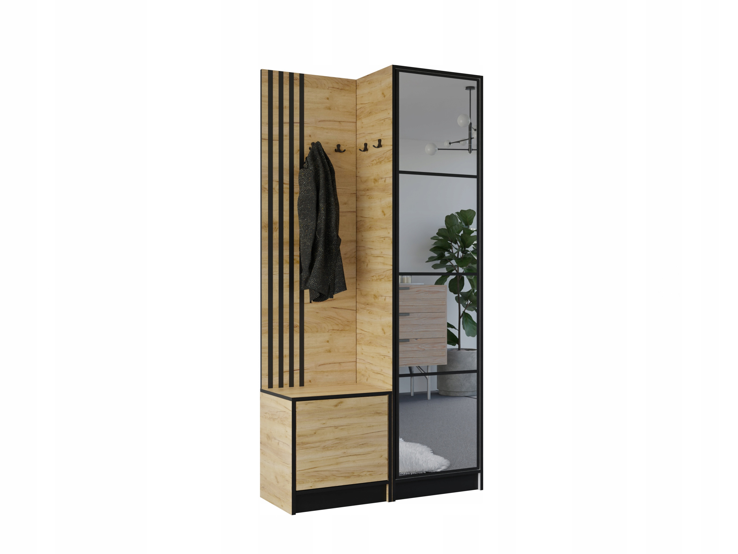 Garderoba COSTA 11 dąb craft złoty WZÓR 1