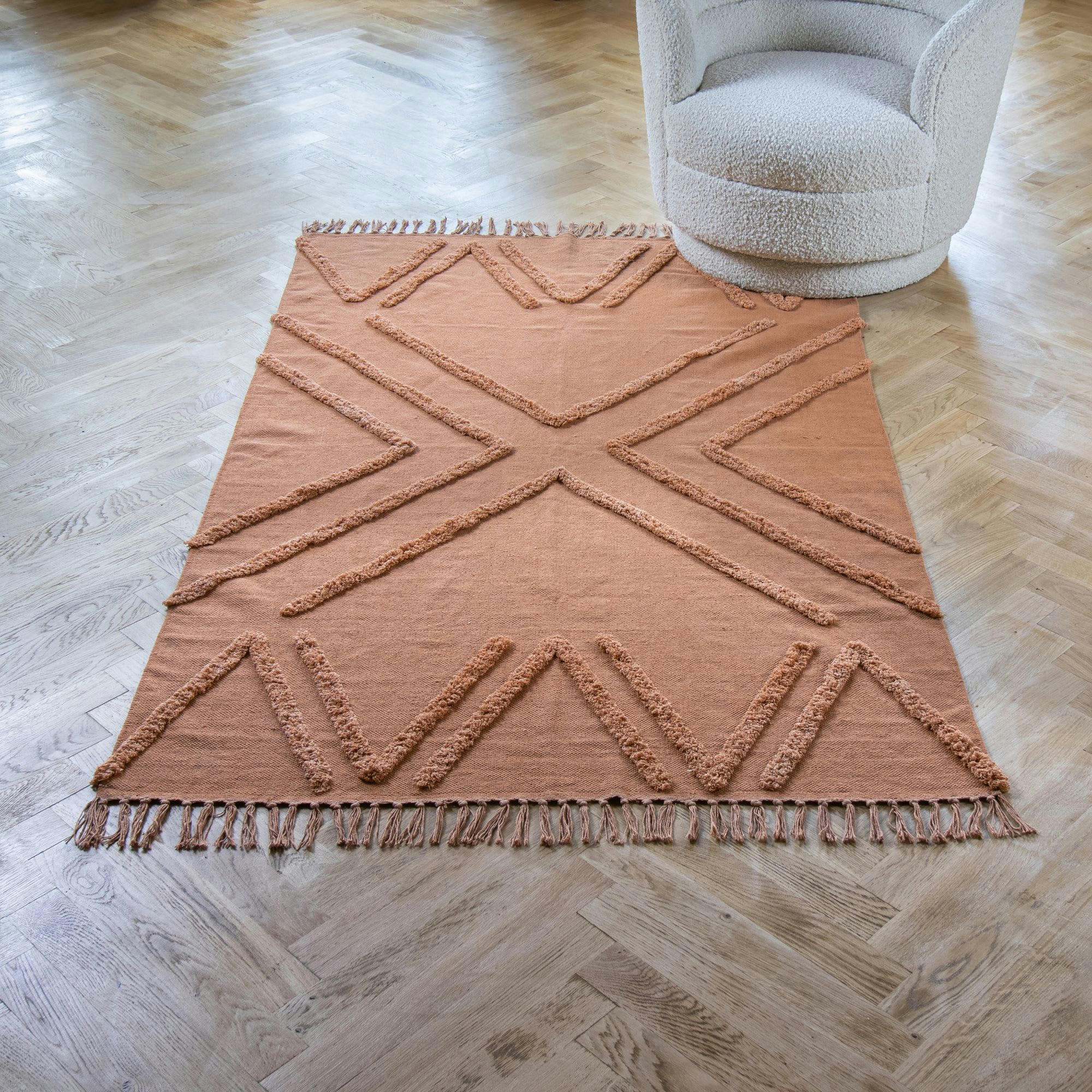 BLYSS - Tapis en coton terre cuite 120x180cm