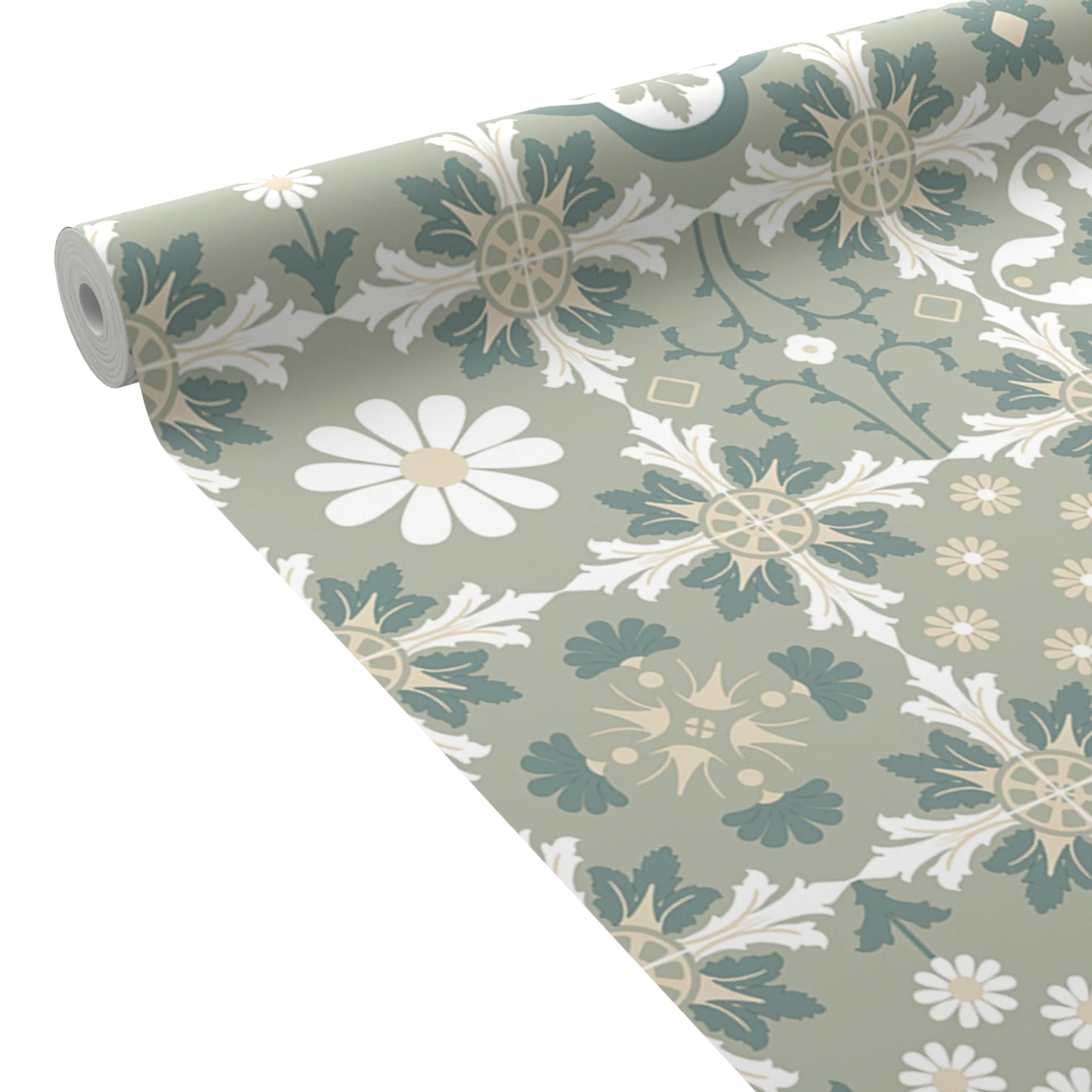 Papier peint intissé LAZARE coloris vert sauge