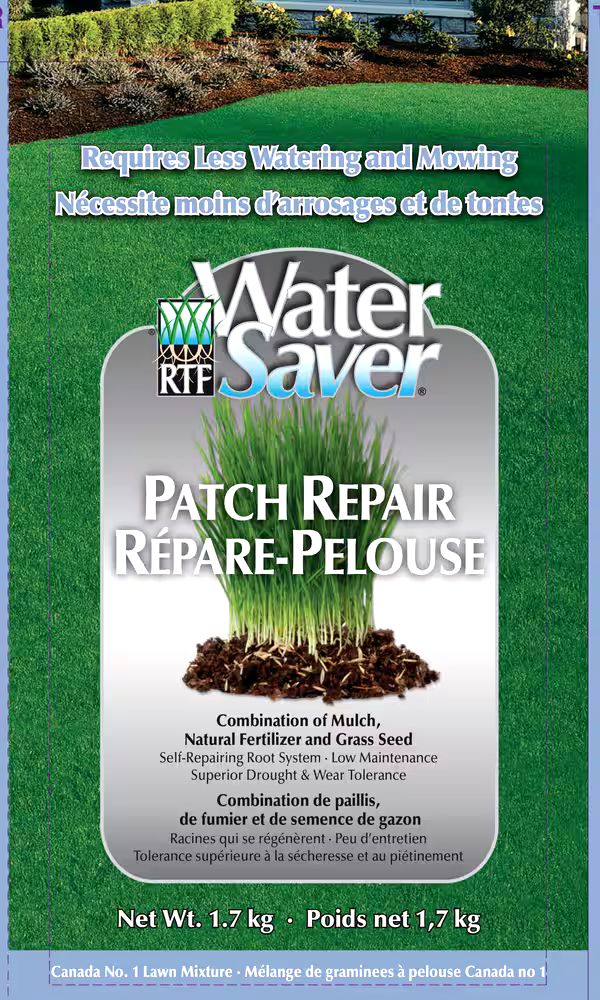 RTF Water Saver Patch & Repair Grass Seed & Fertilizer Mix, 1.7-kg