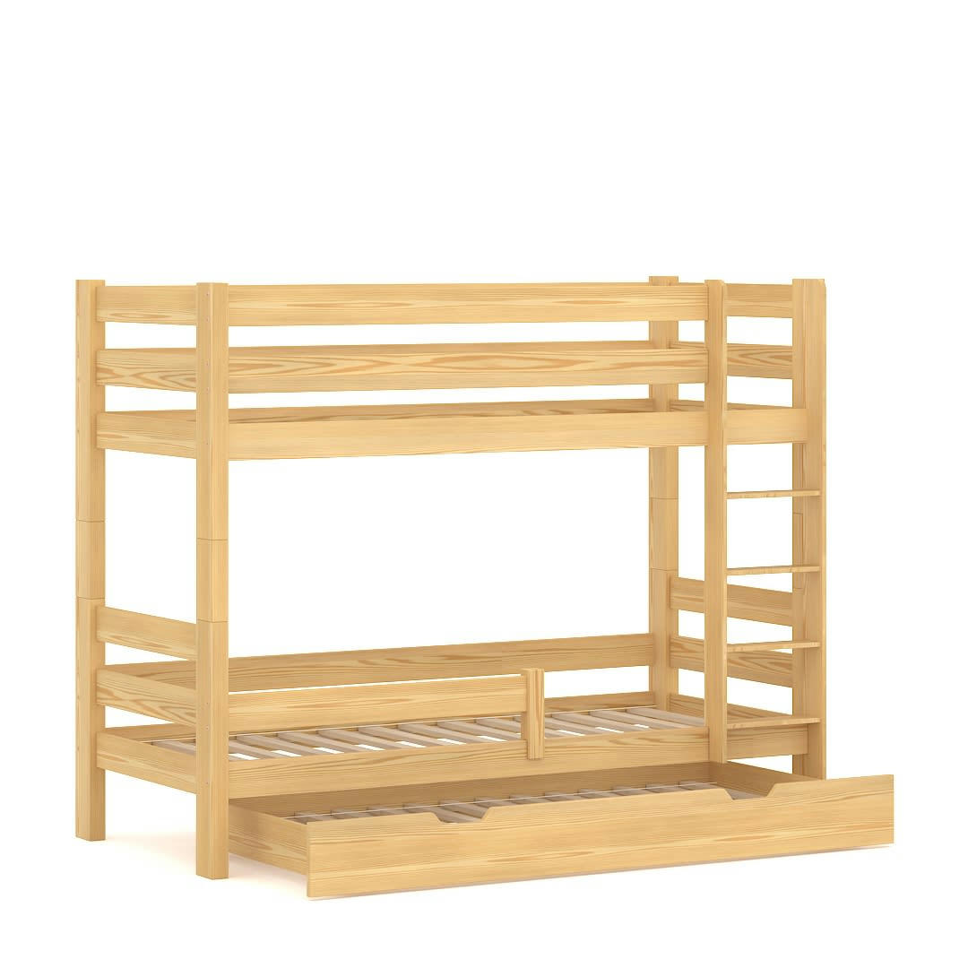- Lit superposé en pin massif 190x90 naturel