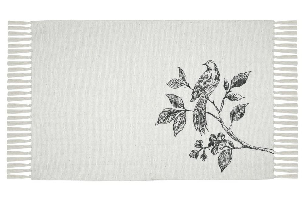 Dywanik Chodnik CLARINE 60x90 cm Ptak Frędzle Ecru do Przedpokoju