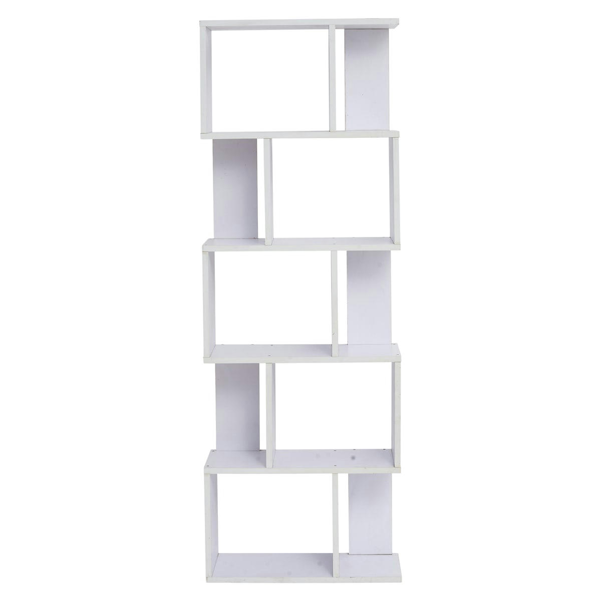 MADRID - Bibliothèque avec 5 étagères en mdf blanc