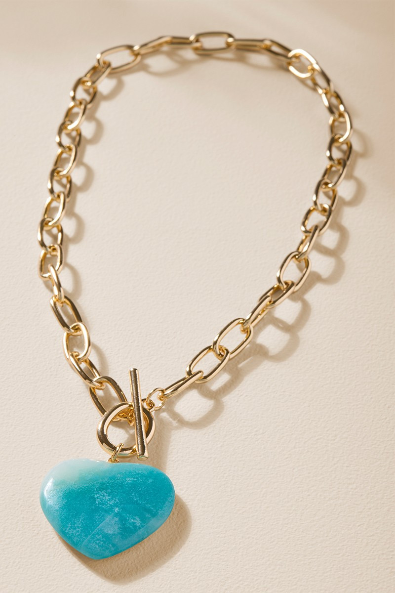 Pamela Stone Heart Pendant Necklace