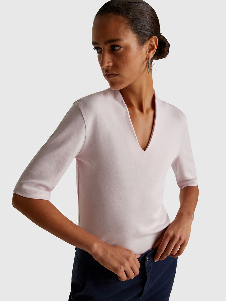 Slim fit t-shirt in long fiber cotton