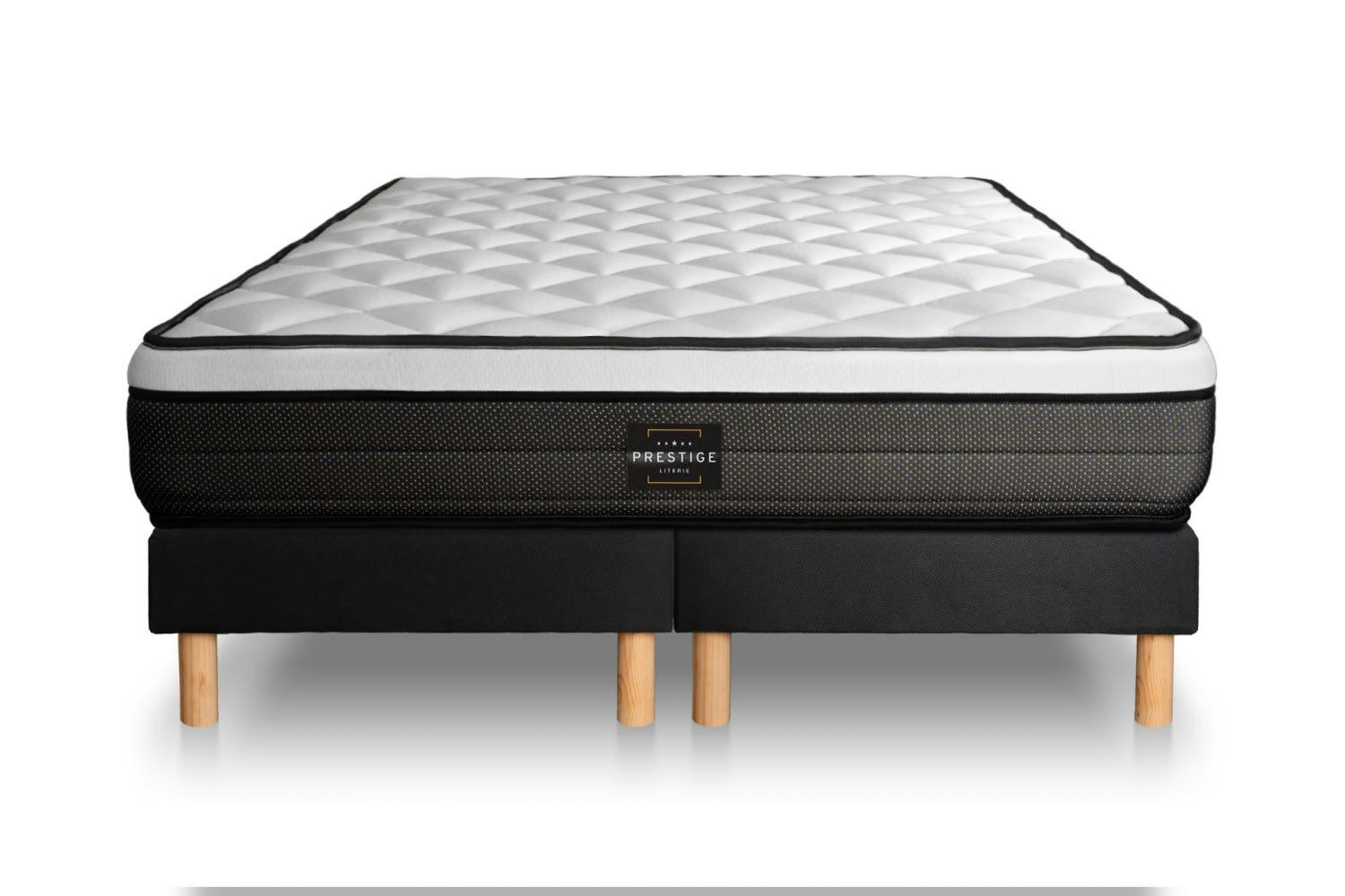 SUITE - Ensemble 200x200 Ressorts et mémoire de forme double sommiers