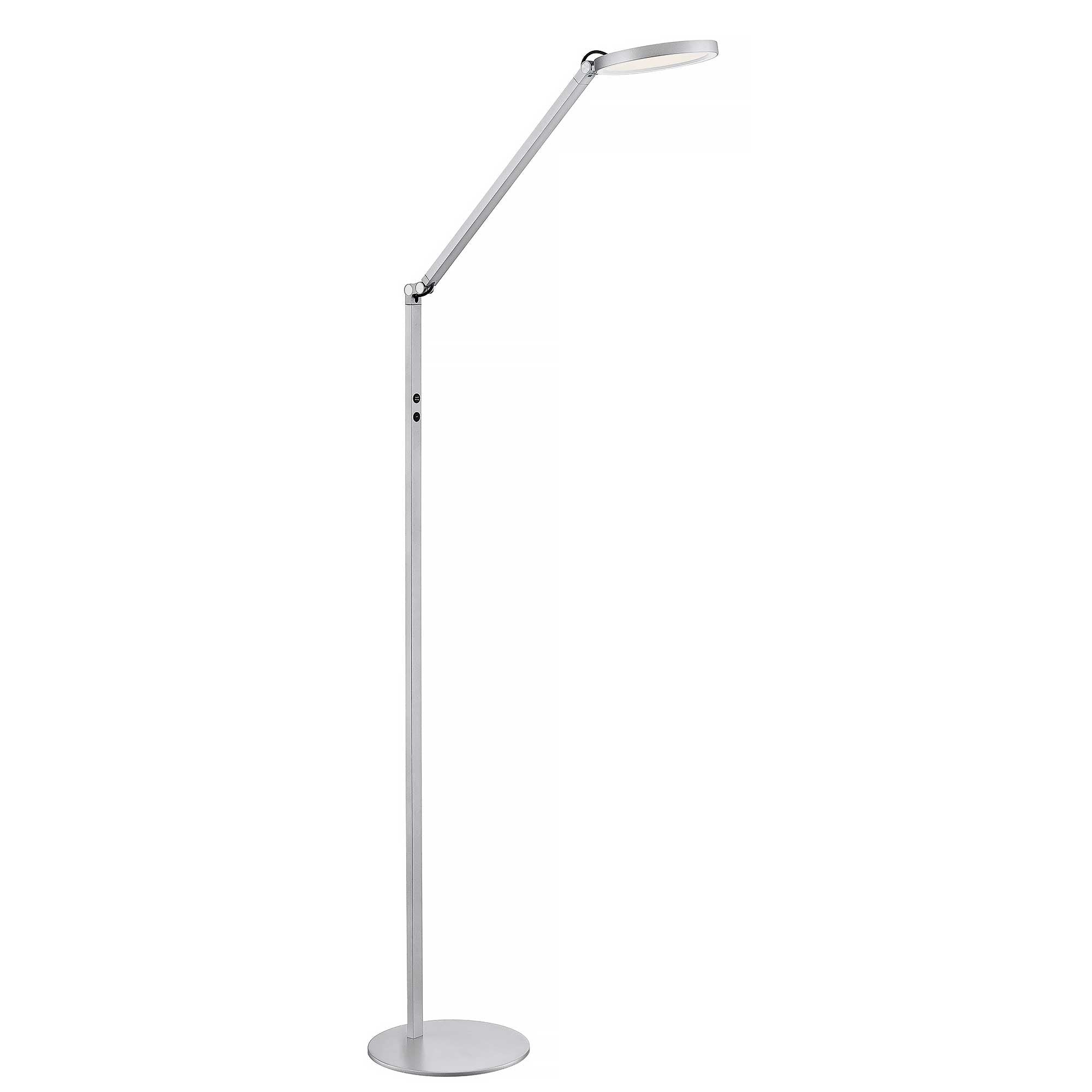 Highlight vloerlamp Ufficio - 1 lichts - 22 x 135  cm - zilver