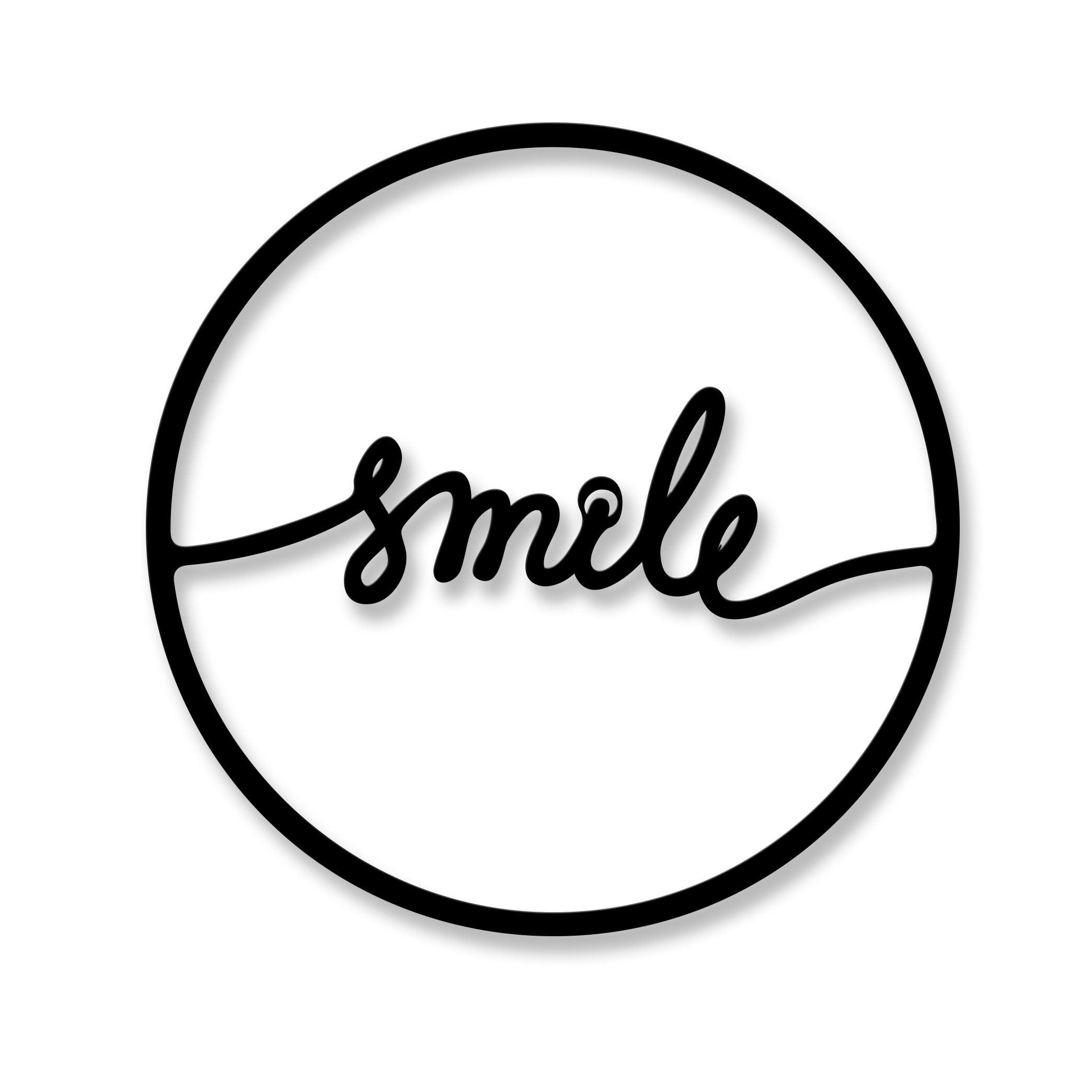 - Déco murale smile en métal noir 45x45 cm