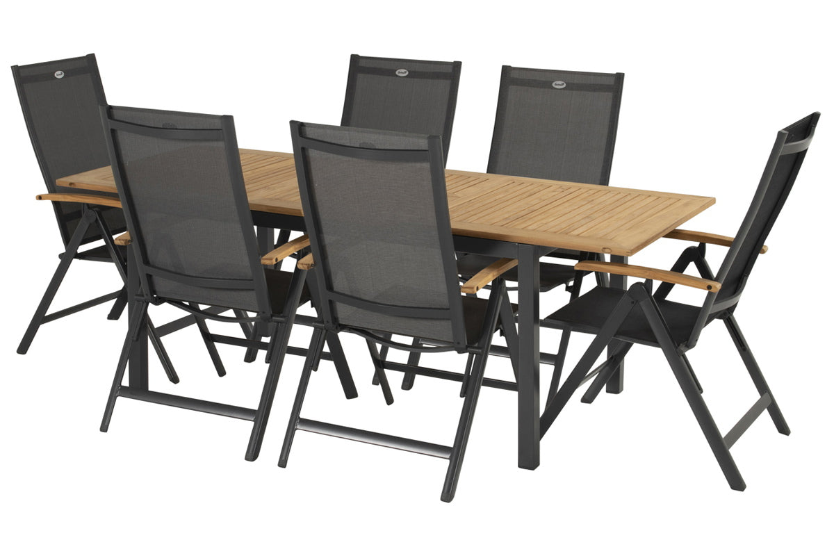 Hartman Tuinstoel Aruba - Antraciet Aluminium - Verstelbaar - Set van 2